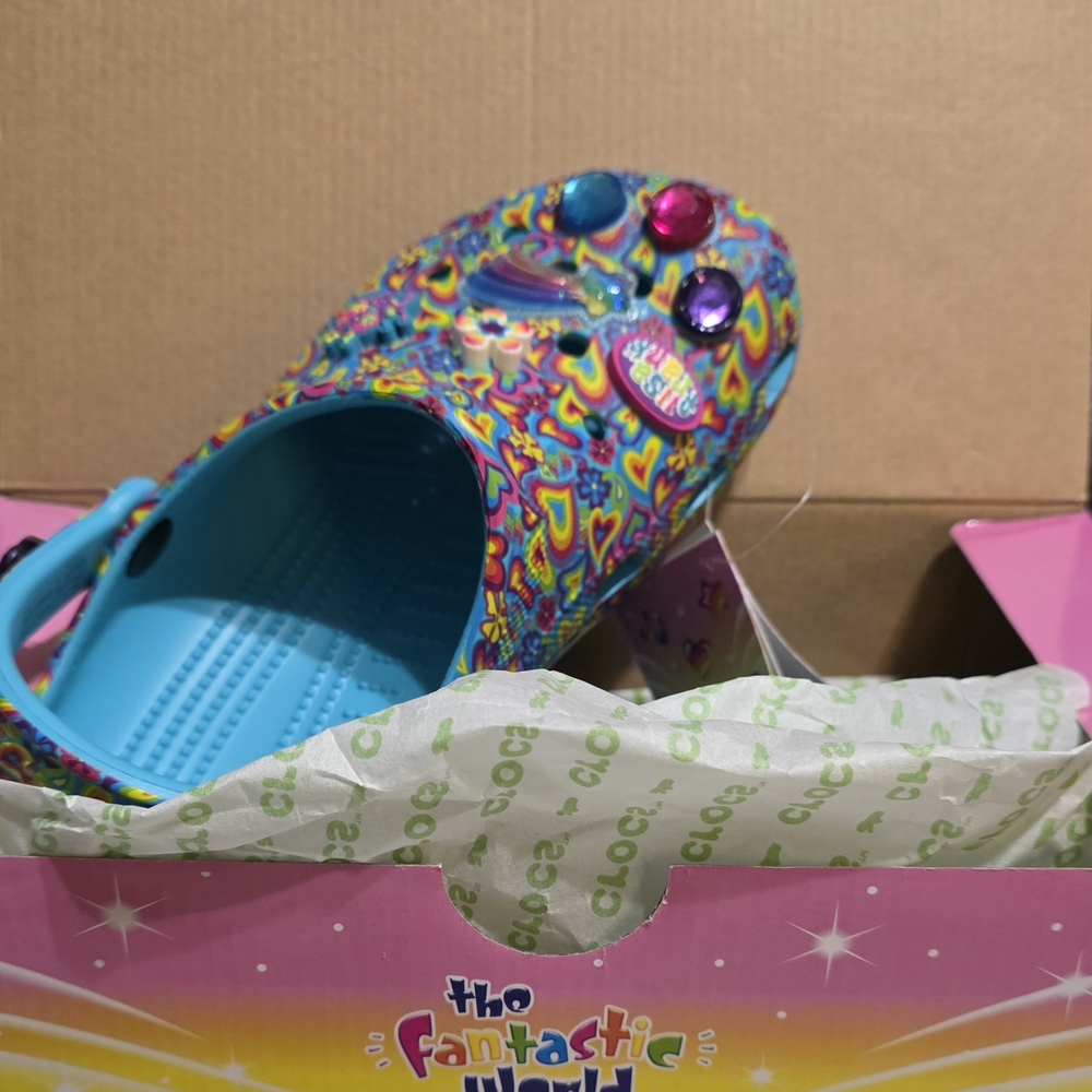 CROCS Kids Slippers with Multicolor Heart Design